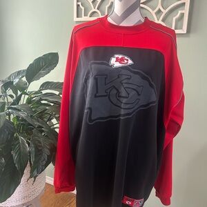 NFL Kansas City Chiefs Red and Black Crewneck Sweater